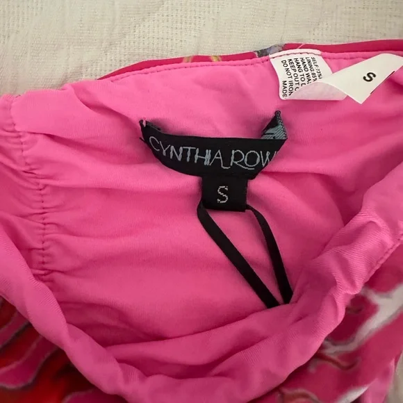 CYNTHIA ROWLEY Women's Pink Ombre Coral String Bikini Bottoms Multicolor S NWT - Picture 5 of 7